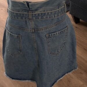 Boohoo Blue A-Line Denim Skirt